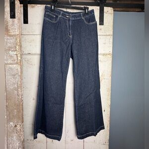 Ruby Rd Dark Blue Wide Leg Jeans‎ With Gold Sparkle Women’s Size 10 EUC
